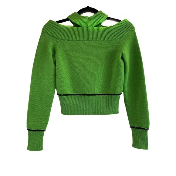 Alexander McQueen Halterneck Sweatshirt Green Sweater XS Top NEW - Picture 1 of 13